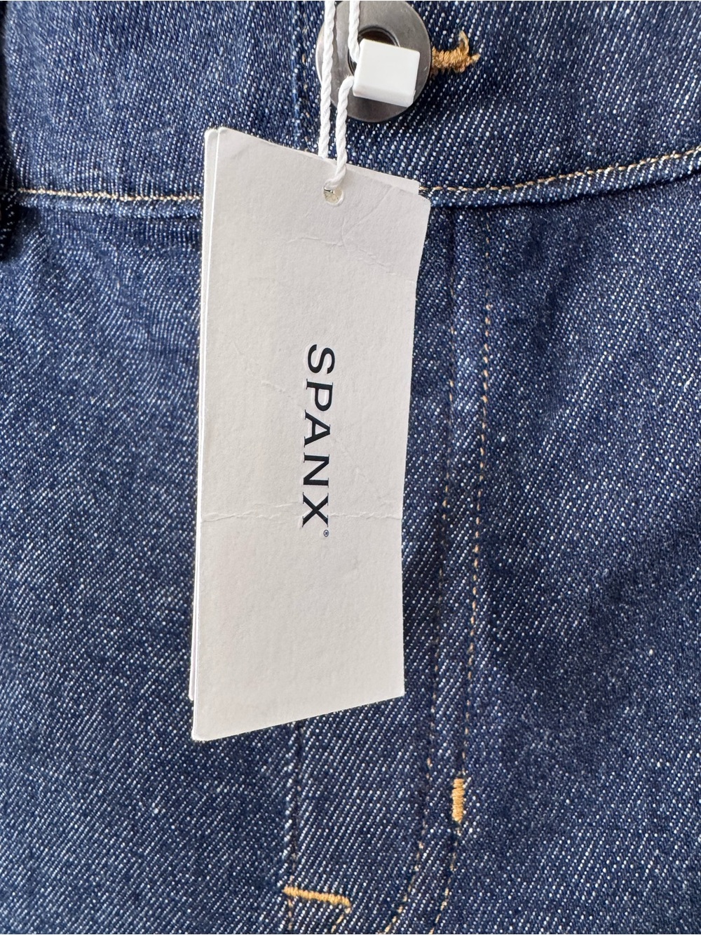 NWT SPANX Dark Indigo Wide Leg Crop Jeans Size XL 16 - Picture 4 of 5